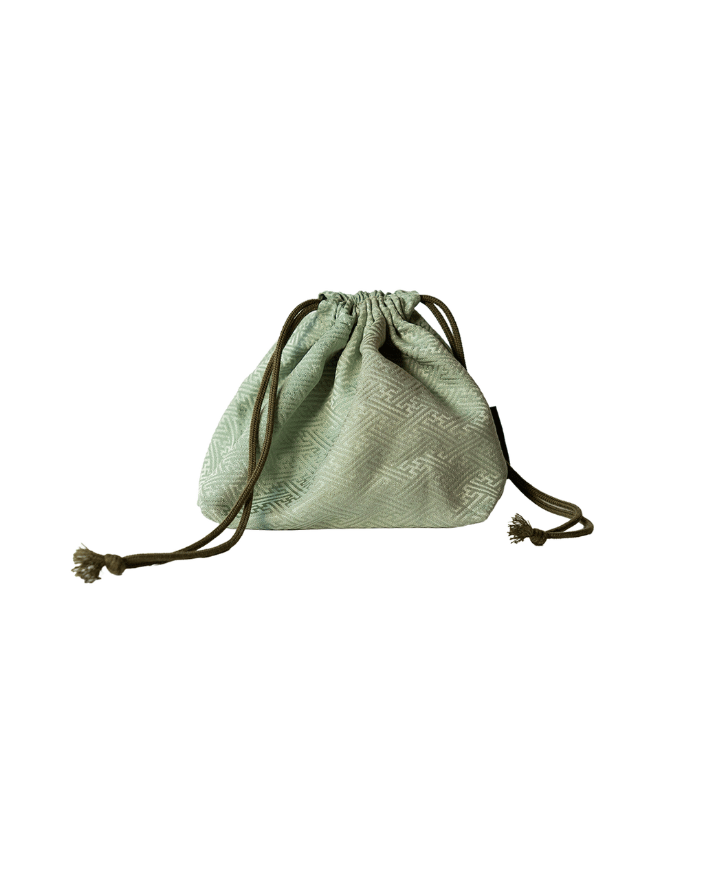 Green Kinchaku bag. 