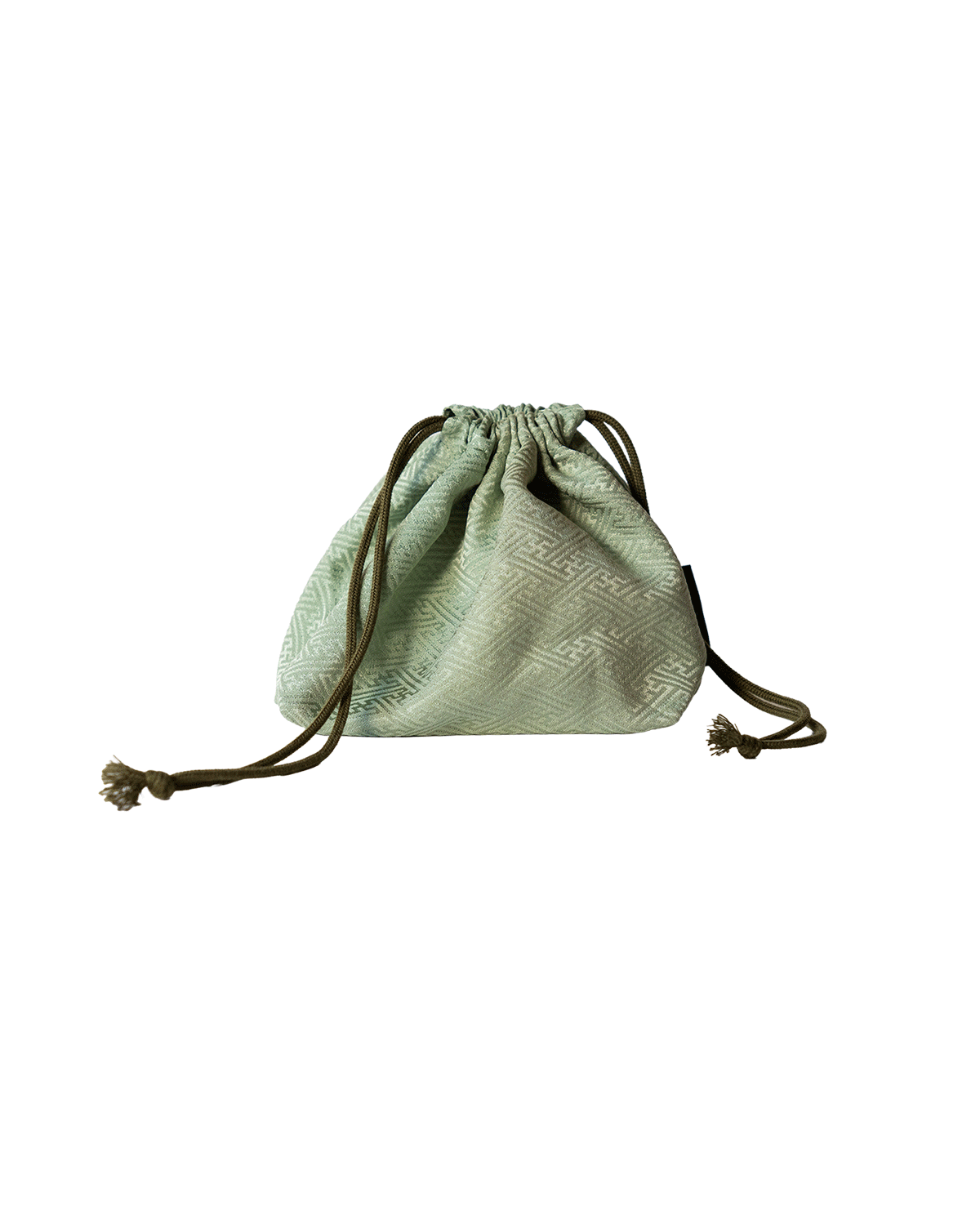Green Kinchaku bag. 